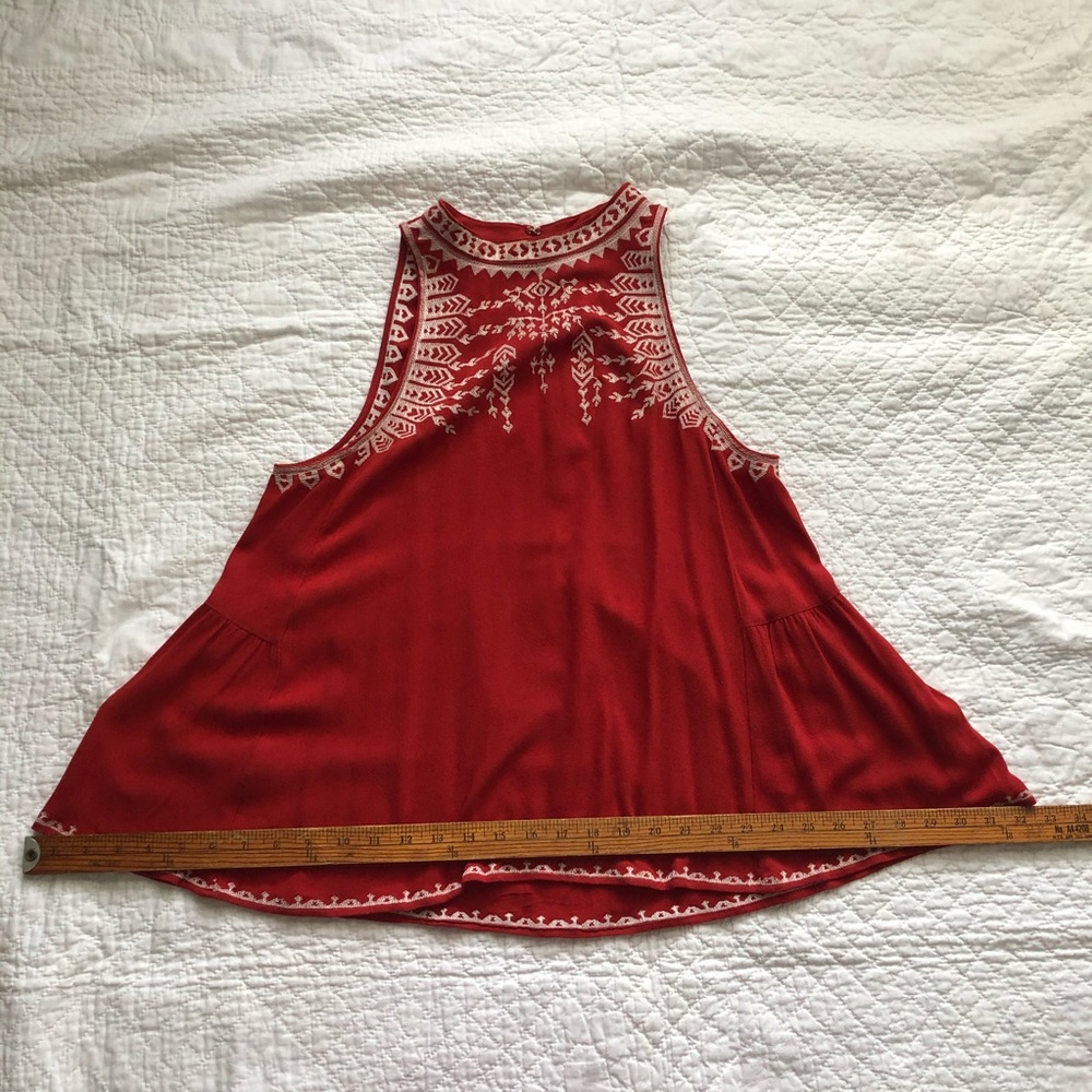 THML Ruby Tank Embroidered Keyhole M Red - Picture 12 of 15